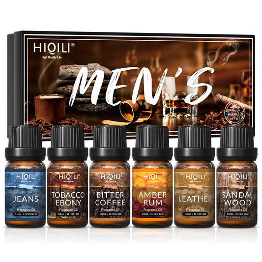 HIQILI Mens Fragrance Oils Set, Essential Oils for Aromatherapy