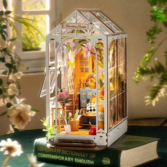 Robotime Rolife DIY Book Nook Gardenhouse with Lights Easy Assemble Amazing gift