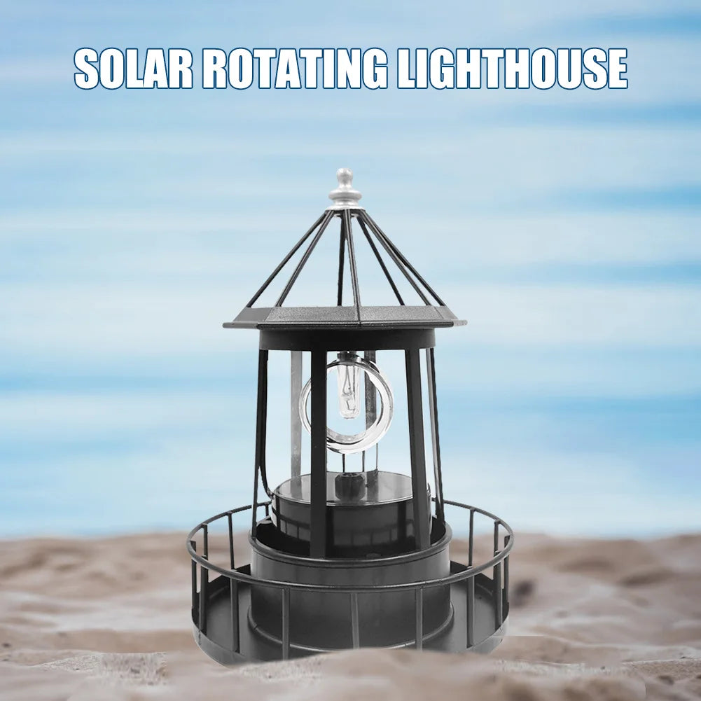 Lighthouse Solar LED Light Rotating Lamps Yard Garden