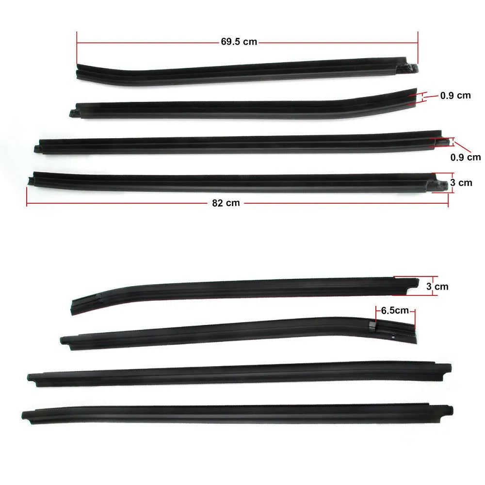 New 4 Pcs Car Window Door Glass Seal Belt Trim