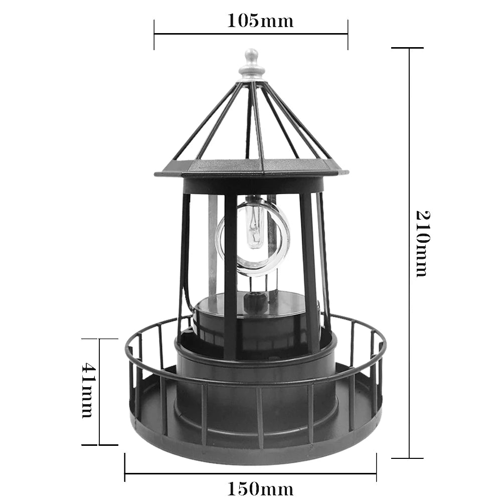 Lighthouse Solar LED Light Rotating Lamps Yard Garden