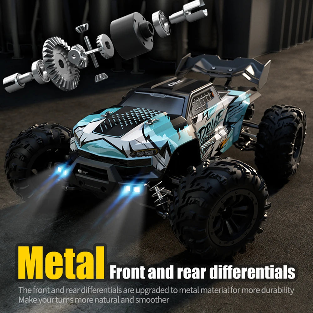 1:16 70KM/H 4WD RC Car With Led Lights 2.4G Radio High Speed Brushless Motor