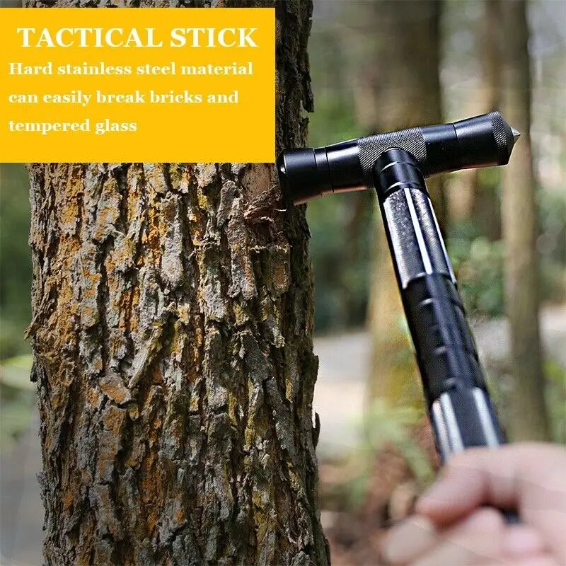 Tactical Trekking Poles Outdoor Garden Camping Multi Tool Kit Walking Cane