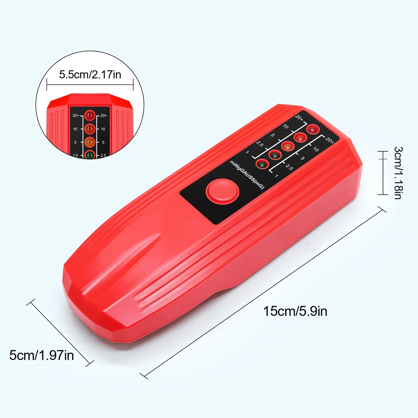 EMF Meter 5LED Gauss Meter LCD Digital Electromagnetic Field Radiation Detector