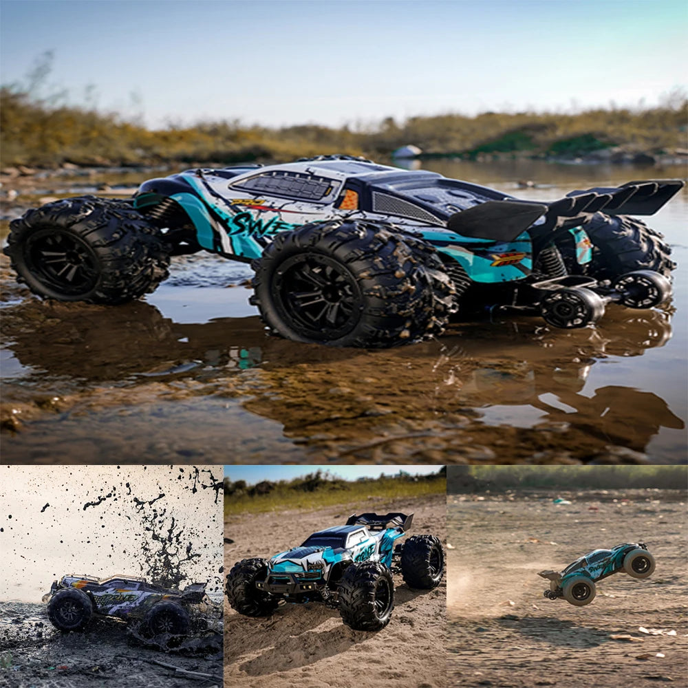 1:16 70KM/H 4WD RC Car With Led Lights 2.4G Radio High Speed Brushless Motor