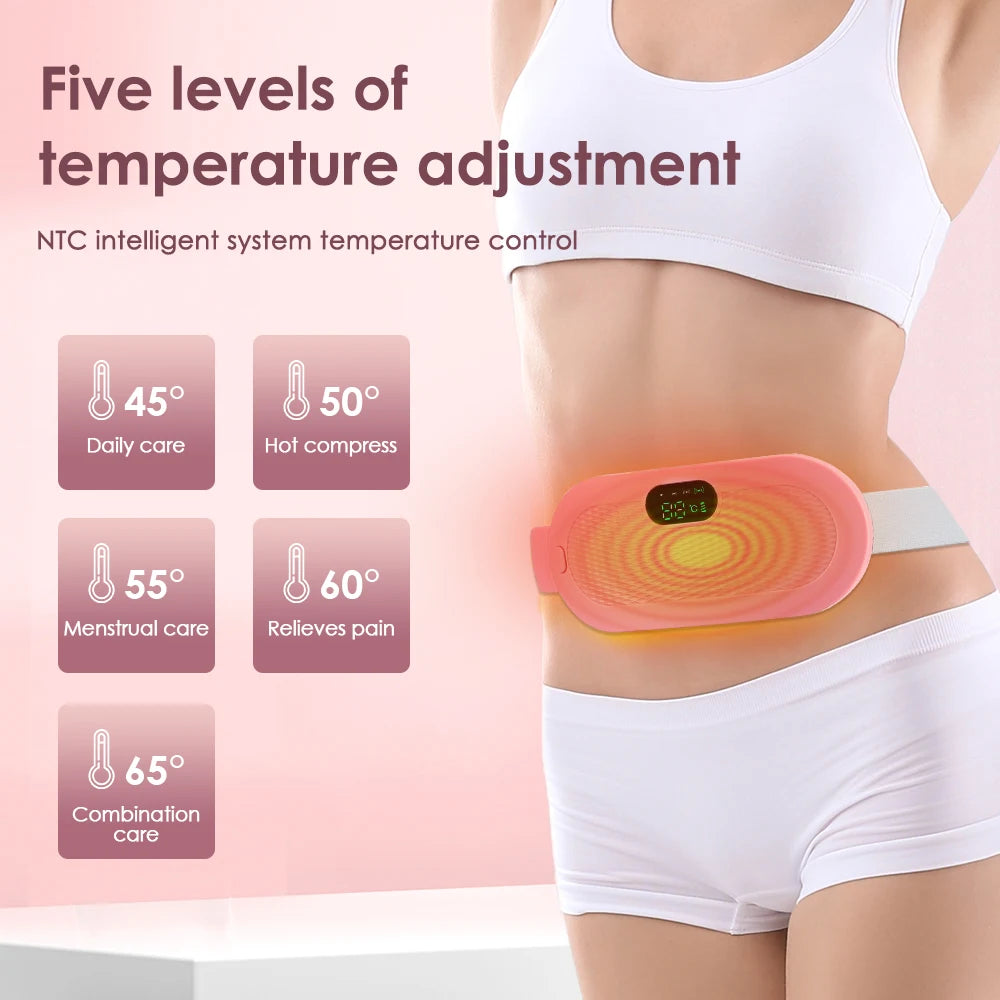 Wireless USB Warm Palace Belt 5 Gear Infrared Heating Pad Vibration Abdomen