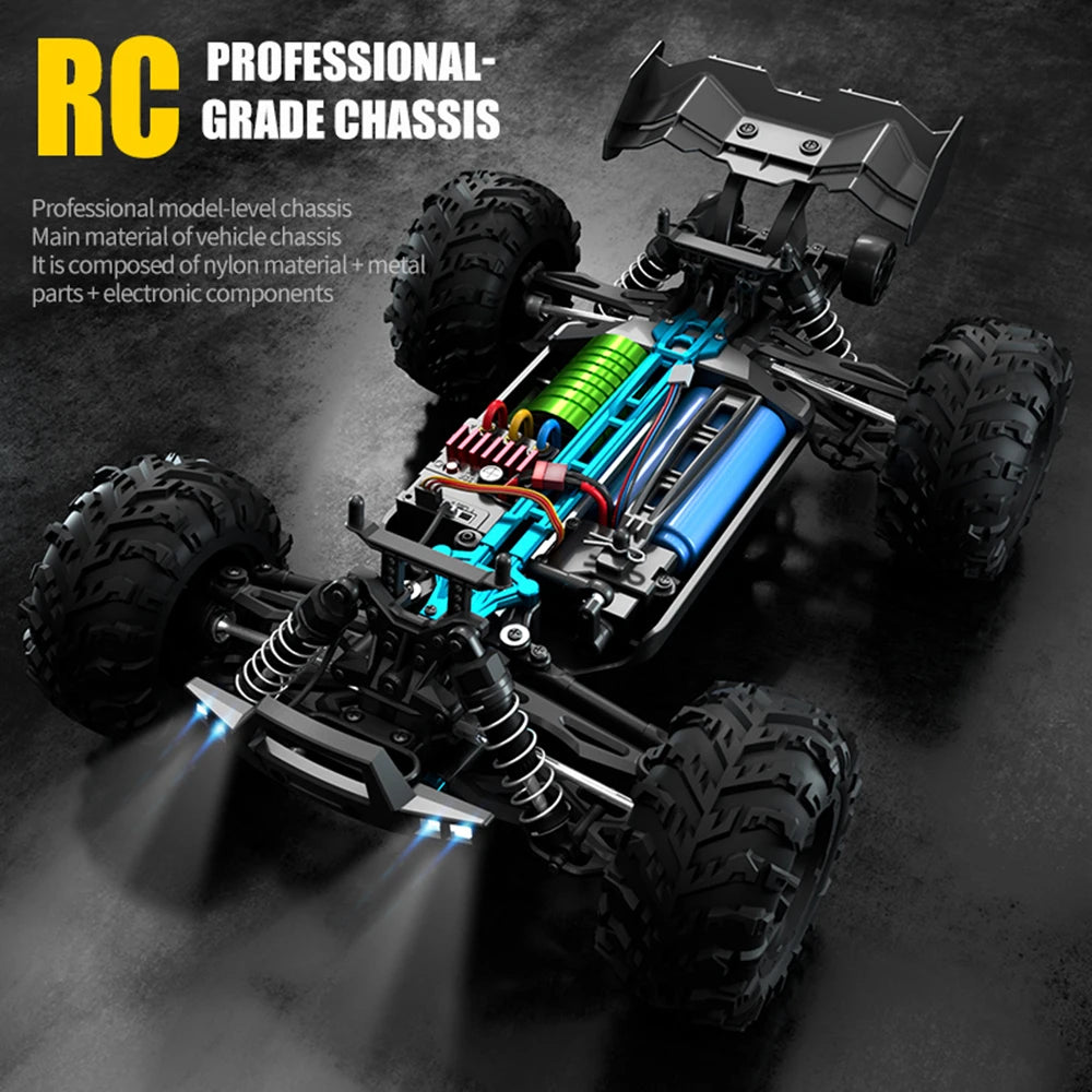 1:16 70KM/H 4WD RC Car With Led Lights 2.4G Radio High Speed Brushless Motor