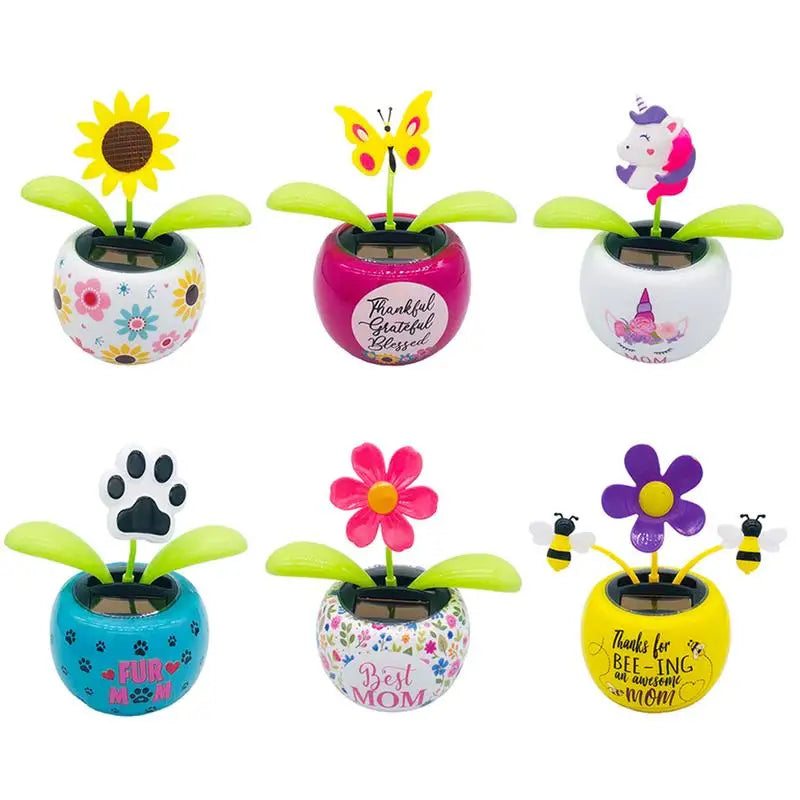 Solar Powered Dancing Swinging Flower Toys Funny Vibrant Fashion