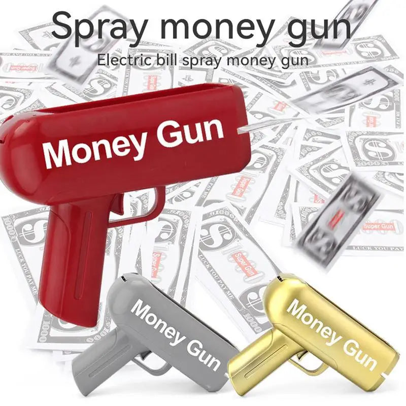 Money Shooter Guns Toy Electric Funny Banknote Guns Toys Money Bill Dispenser