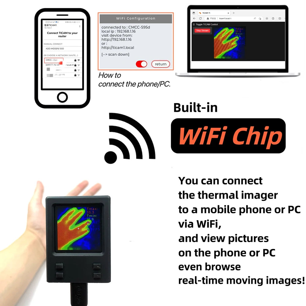 Handheld Infrared Sensor Thermal Imager WiFi Portable IR Thermal Imager