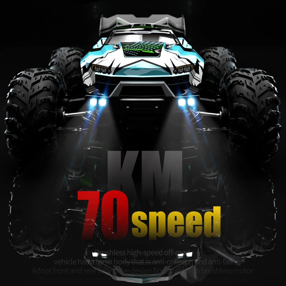 1:16 70KM/H 4WD RC Car With Led Lights 2.4G Radio High Speed Brushless Motor