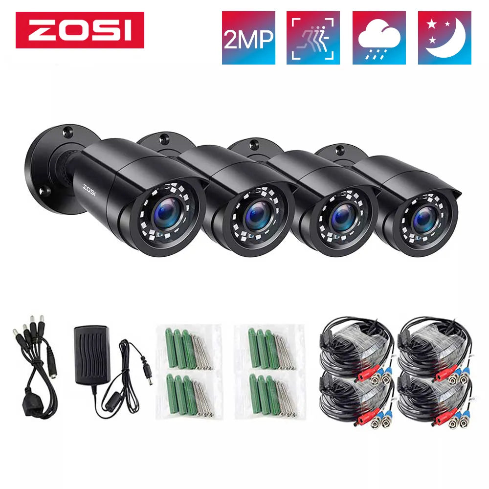 ZOSI 4pcs/lot 1080p HD-TVI CCTV Security Camera ,80ft Night Vision