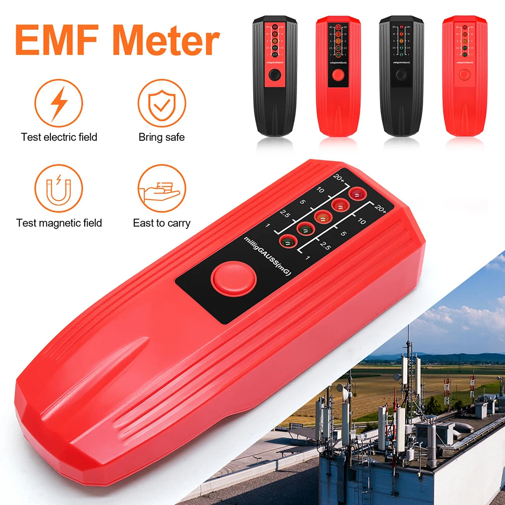 EMF Meter 5LED Gauss Meter LCD Digital Electromagnetic Field Radiation Detector