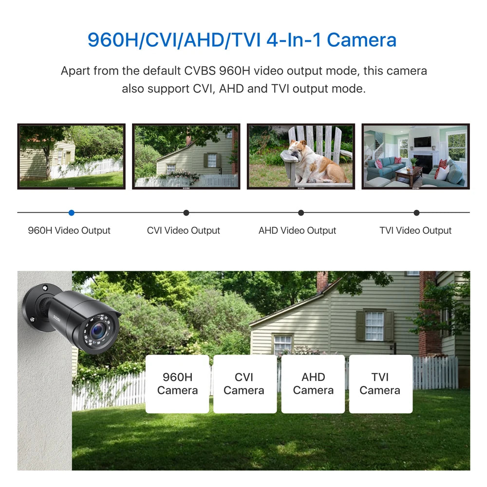 ZOSI 4pcs/lot 1080p HD-TVI CCTV Security Camera ,80ft Night Vision